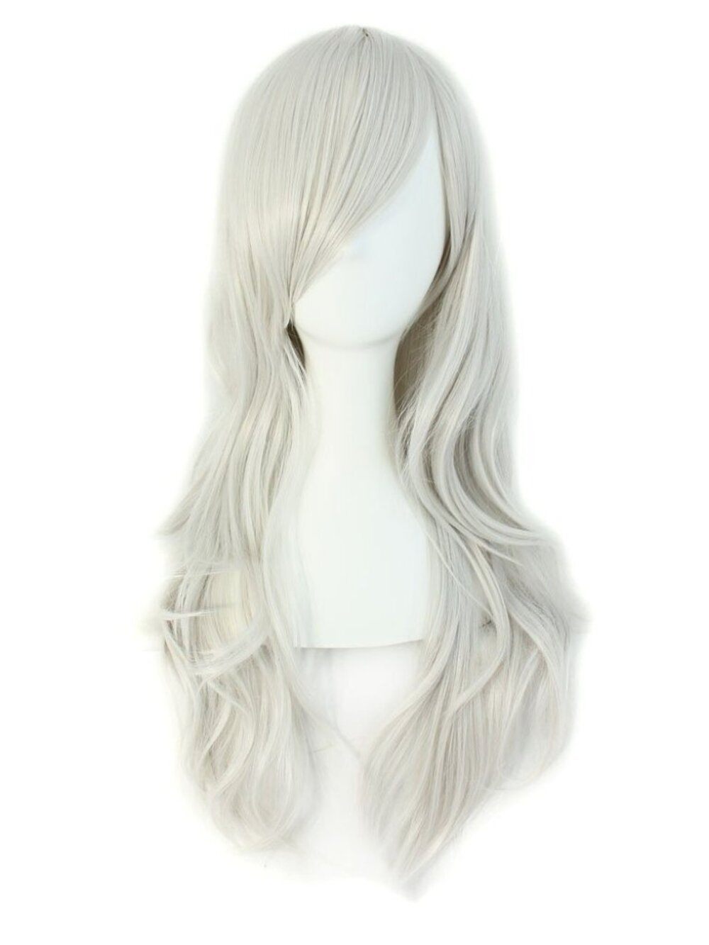 Women's Silver Grey 28" 70cm Long Curly Ends Costume Cosplay Modern Hair Wig